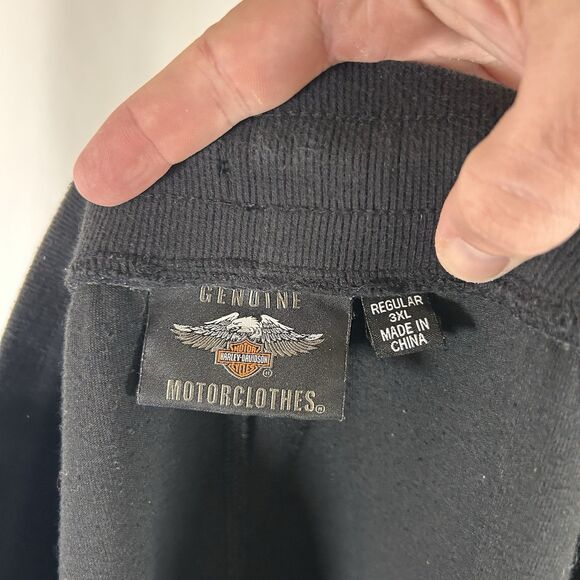 Harley Davidson Sweatpants Men's 3XL Grey Drawstring Pockets Embroidered - Picture 8 of 9